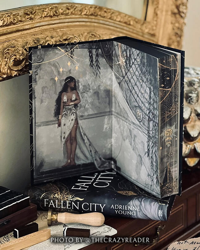 Official SE endpaper for Fairyloot - Fallen City by Adrienne Young